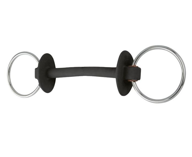 Soft Rubber Mullen Mouth Snaffle Bit with Bit Guards | Gentle Horse Bit