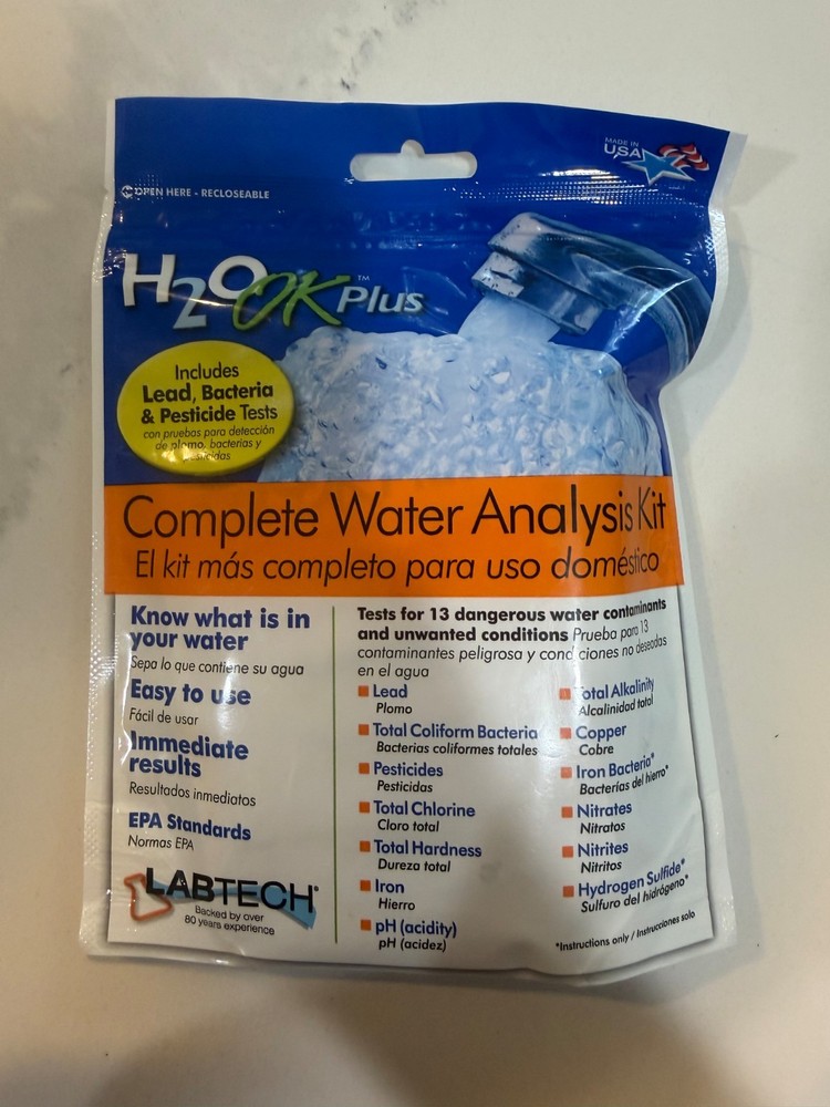LabTech H2OK Plus Complete Home Water Analysis Kit - Tests for Lead & Bacteria