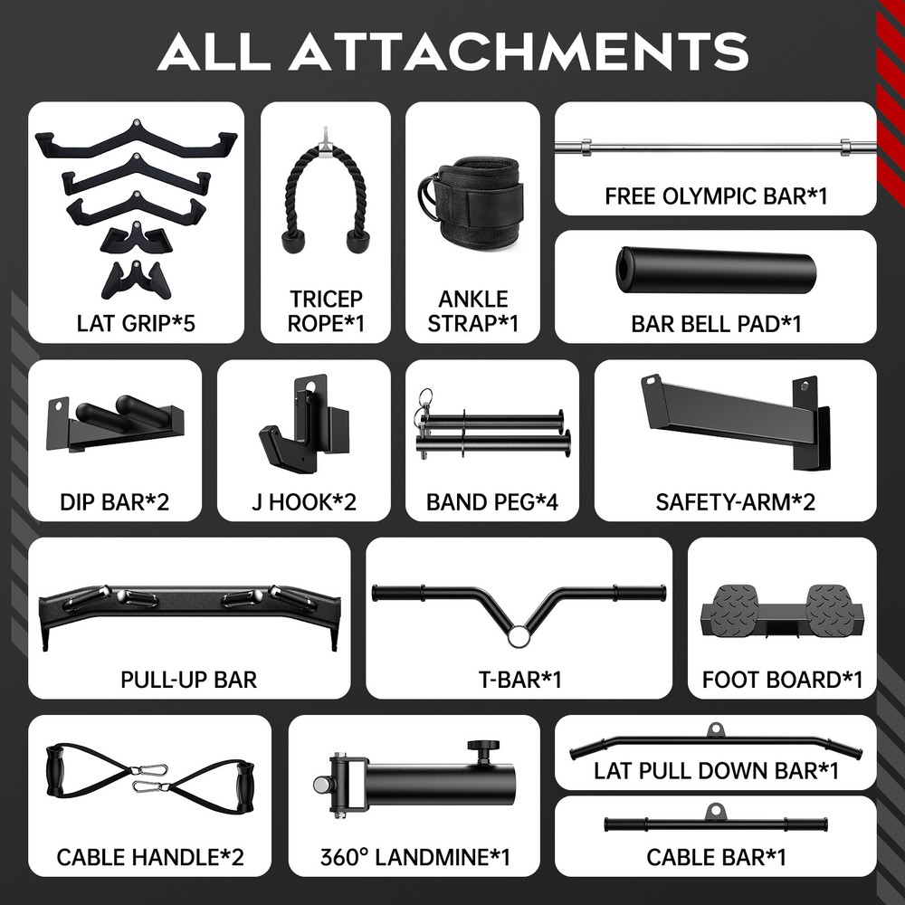 Multi-Functional Machine Power Cage Home Gym Workout Machine Strength Training