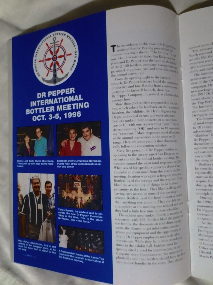 DR PEPPER CLOCK DIAL WINTER 1996 MAGAZINE