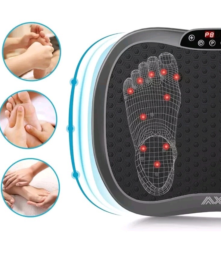 AXV MINI COMPACT TRAVEL Remote Vibration Plate Exercise PLATFORM Machine Black