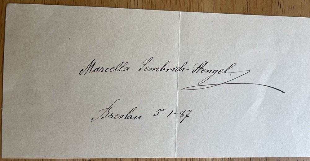 Polish Soprano Marcella Sembrich Autograph