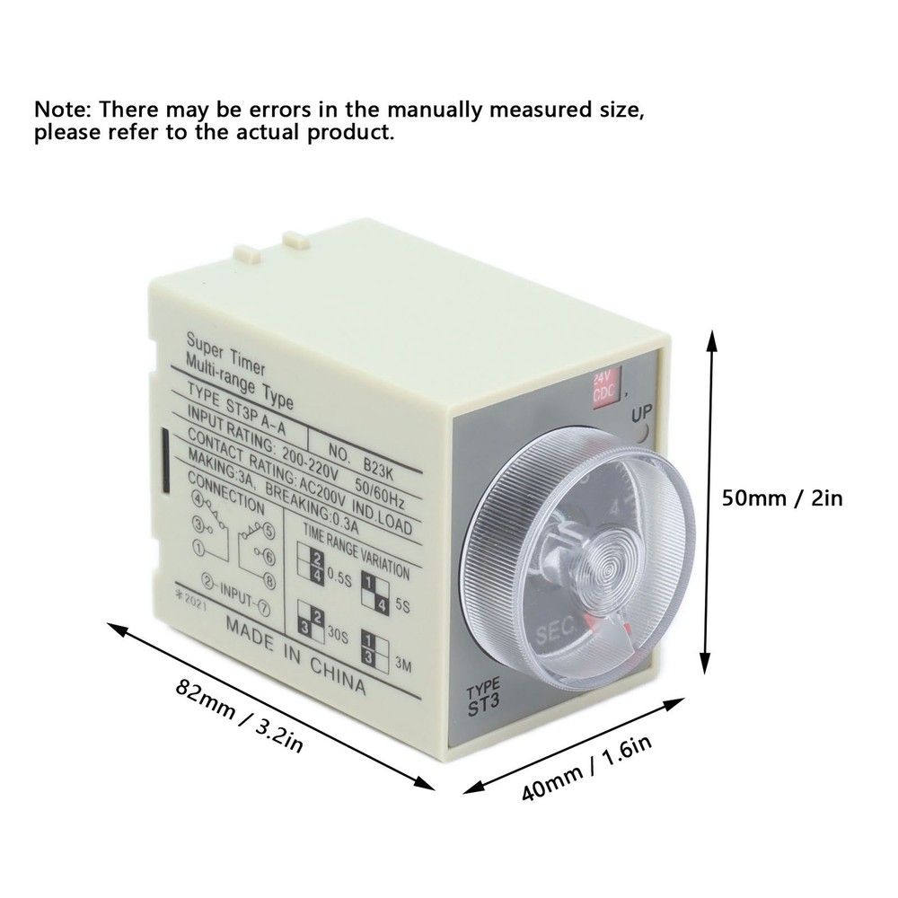 (DC24V)BERM Time Relay Adjustable Power On Timer Delay Accessory Replacement