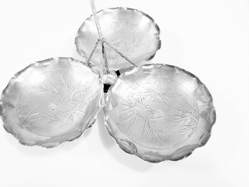 STERLING SILVER CHINESE 3 SECTION DISH