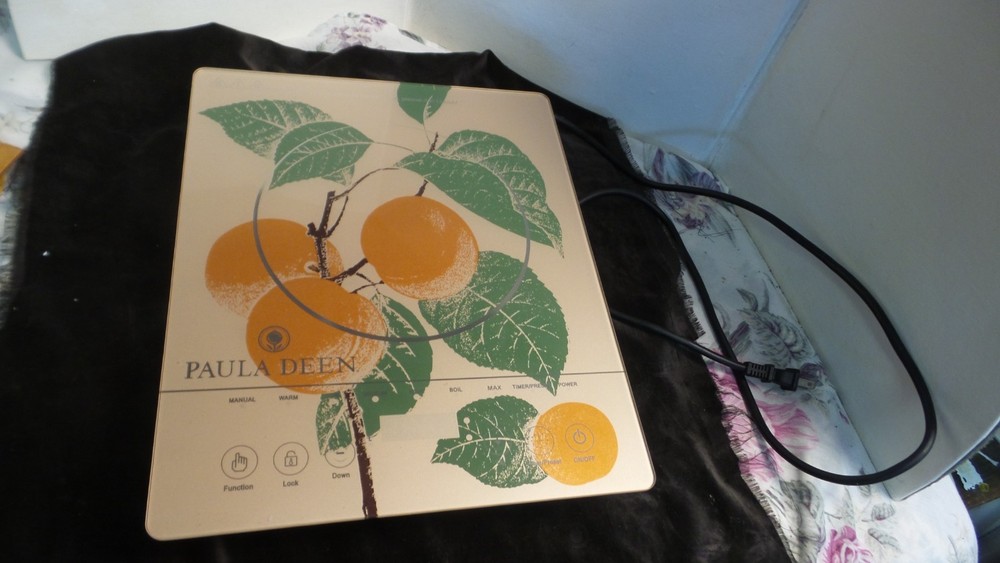 Paula Deen 1500W LED Colored Glass Programmable Induction Cooker ORANGES 2016