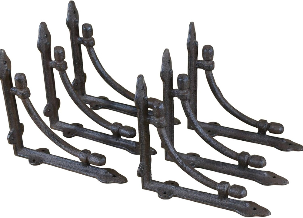 6 Medium Cast Iron Shelf Brackets Corbels 6 1/2" X 6 1/2"