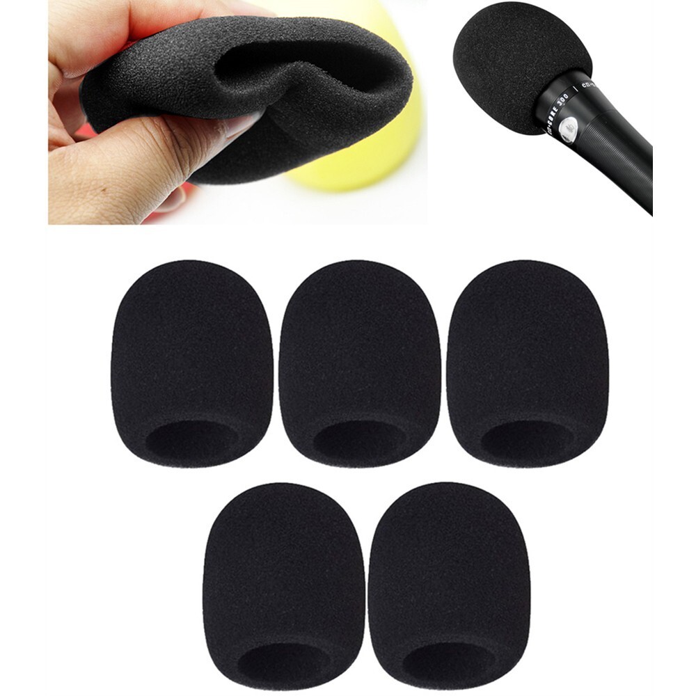 Handheld Microphone Quality Replacement Standard Covers Windscreen 5 Pack Foam