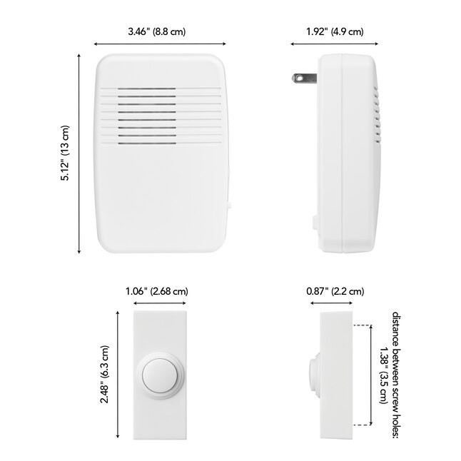 Wireless Doorbell Kit Sensor 3 Melodies, plug-in Utilitech EASY INSTALL