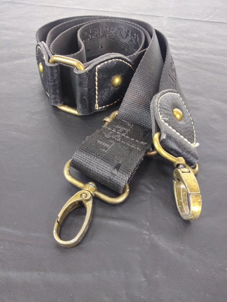 Montana West Black Web Adjustable Bag Strap Replacement STRAP ONLY Embossed Logo
