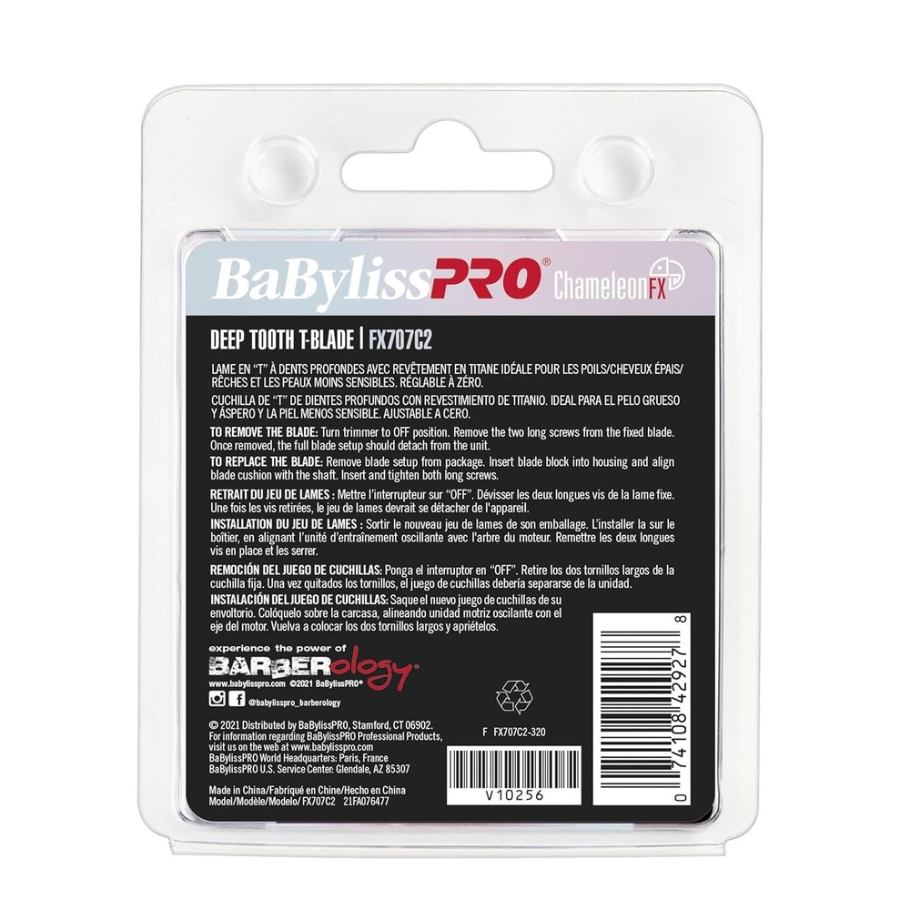 BaBylissPro ChameleonFX Replacement Blade, Titanium Deep Tooth T-Blade , FX707C2