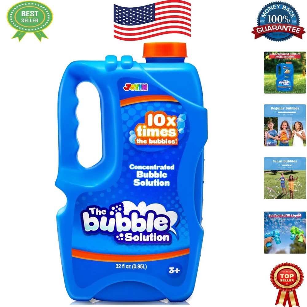 Large 32 OZ Bubble Solution for Wands & Machines - Creates Oversized Bubbles