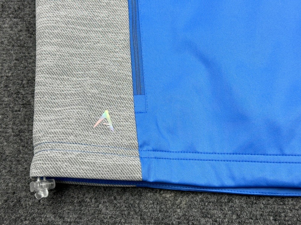 Antigua 1/4 Zip Golf Pullover Trainer Jacket Sz Large Pockets Blue Athletic