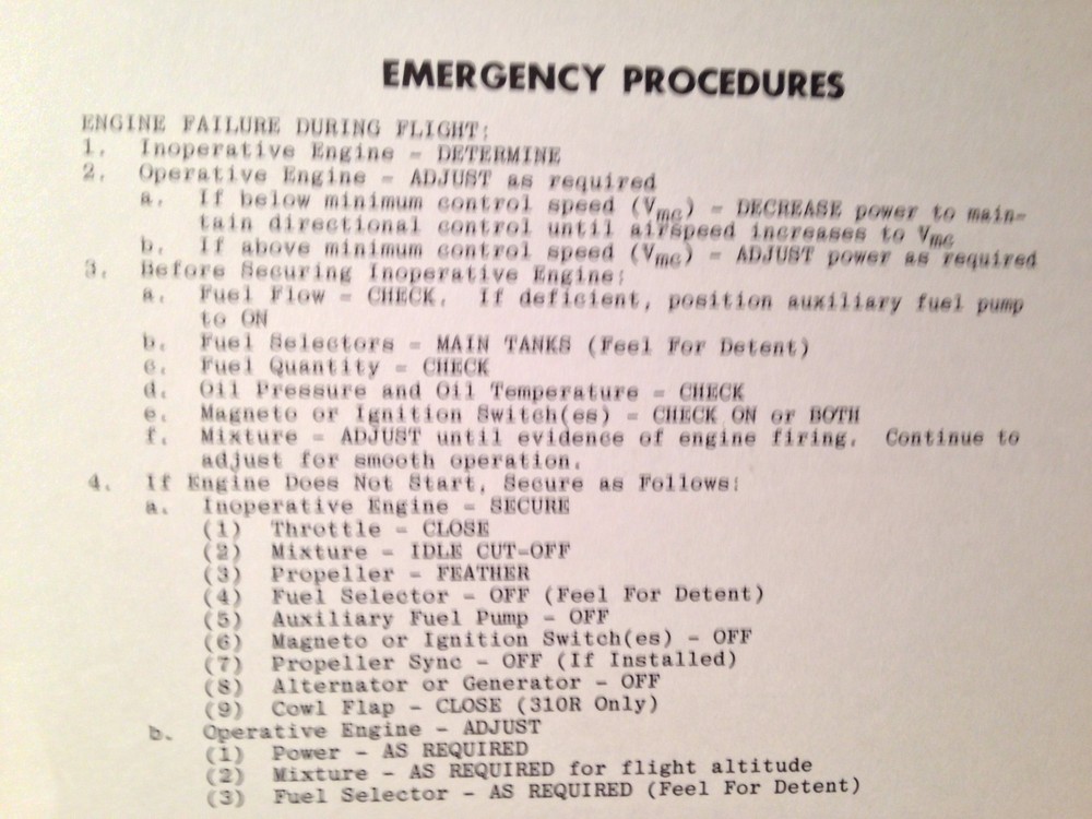 1960 Cessna 310D Owner's Manual