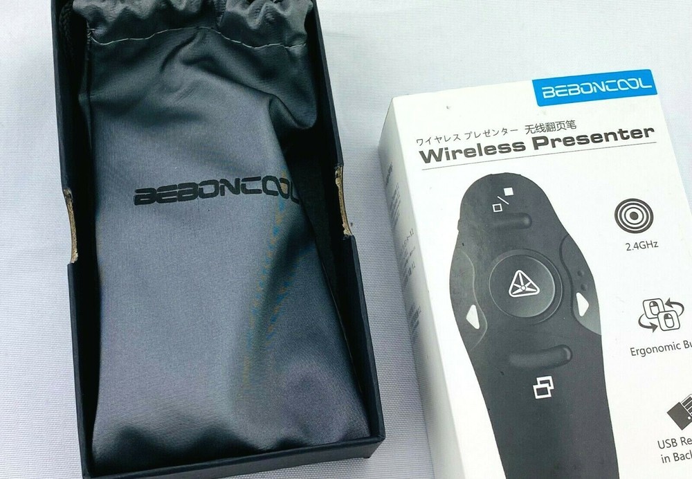 Wireless Presenter w/ Laser For Powerpoint On Mac Or Windows Plug & Play USB