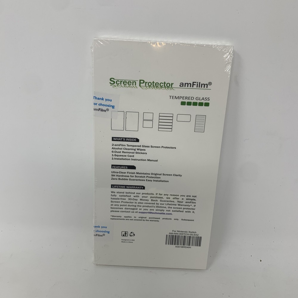 Nintendo Switch amFilm Tempered Glass Screen Protector 2 pack