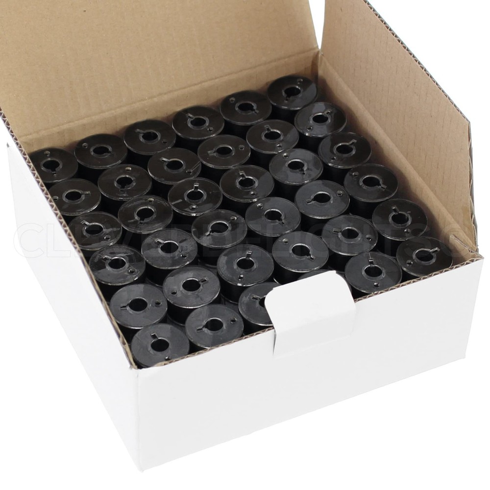 Black Size A Class 15 Prewound Bobbins - 144 Pack - Black 60Wt Polyester Thre...