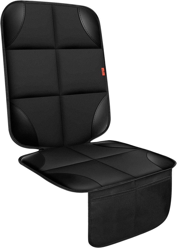 Eco-Friendly Black Car Seat Protector with Storage Pockets – Easy Clean Design