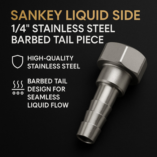 Sankey Sankey Liquid Side 1/4in Stainless Steel Barbed Tail Piece
