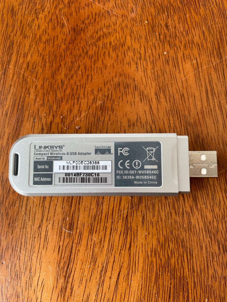 Cisco Systems Linksys WUSB54GC USB Wireless Adapter