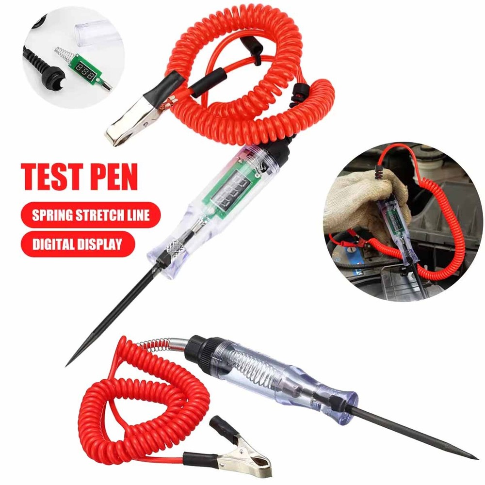 Electrical Voltage Tester with Extended Spring Wire & Probe for Car/RV/Vehicles