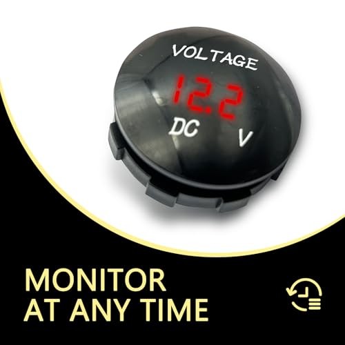 DC 12V 24V Battery Voltmeter, LED Digital Display Voltmeter Gauge, 1 PC Red