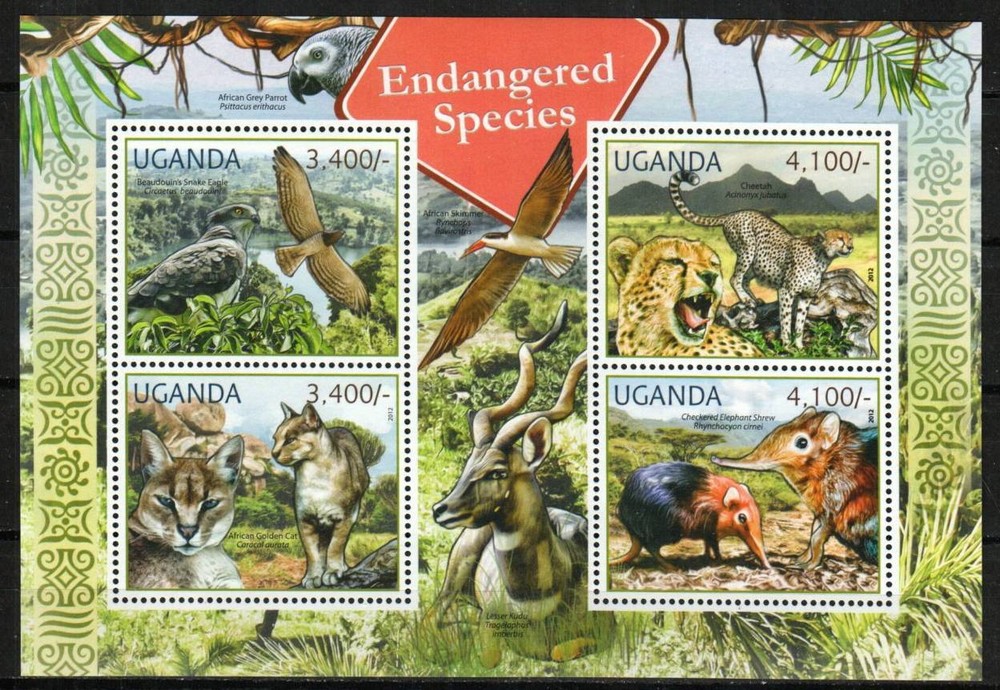 Uganda Stamp 1937  - Endangered animals