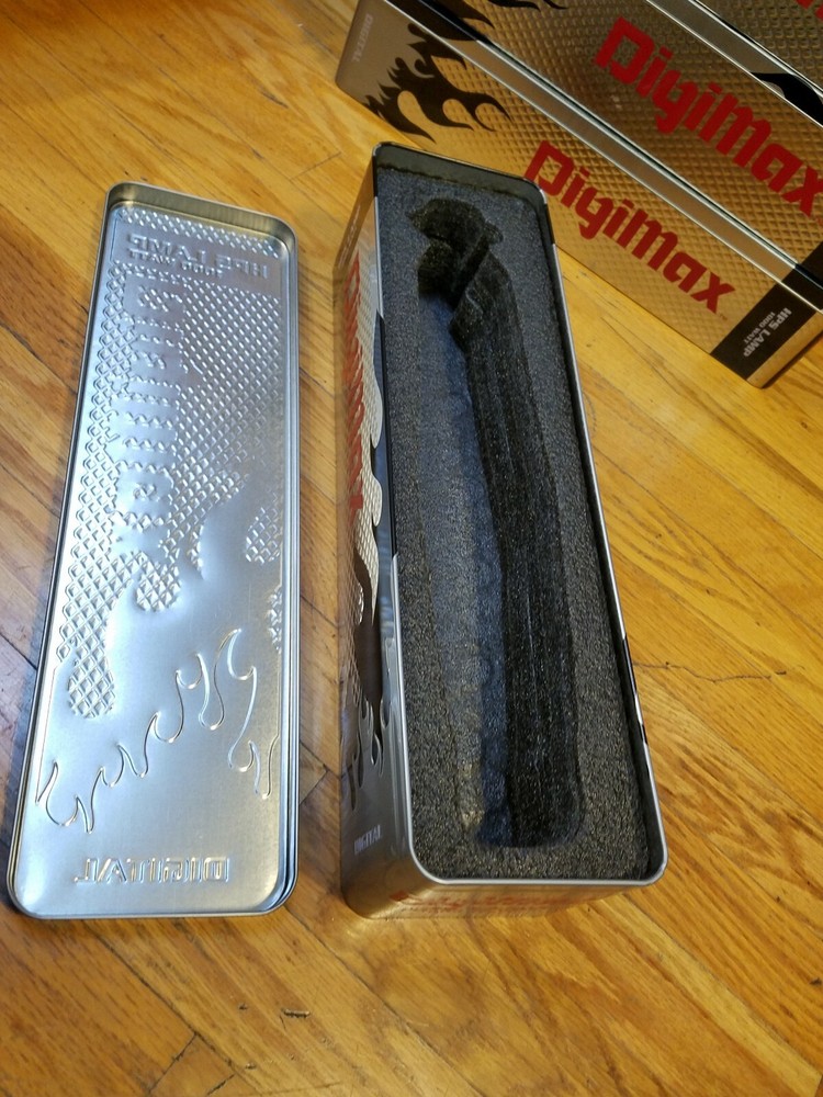 Long 16" Empty Tin Box + Lid Collectible Tin Can for "Digimax" Bulbs. Nice, New!