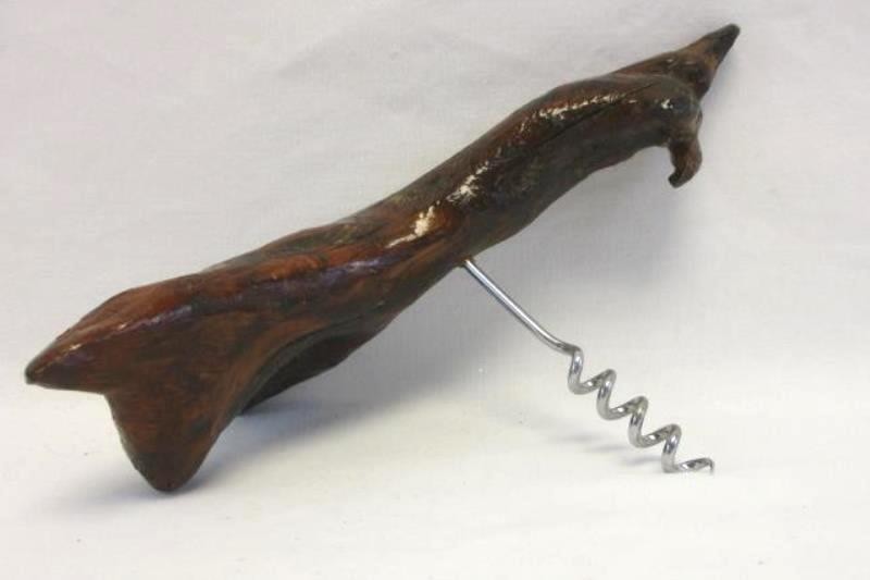 Vintage Wooden Handle Corkscrew - Unique Tree Branch Design, 8" Long