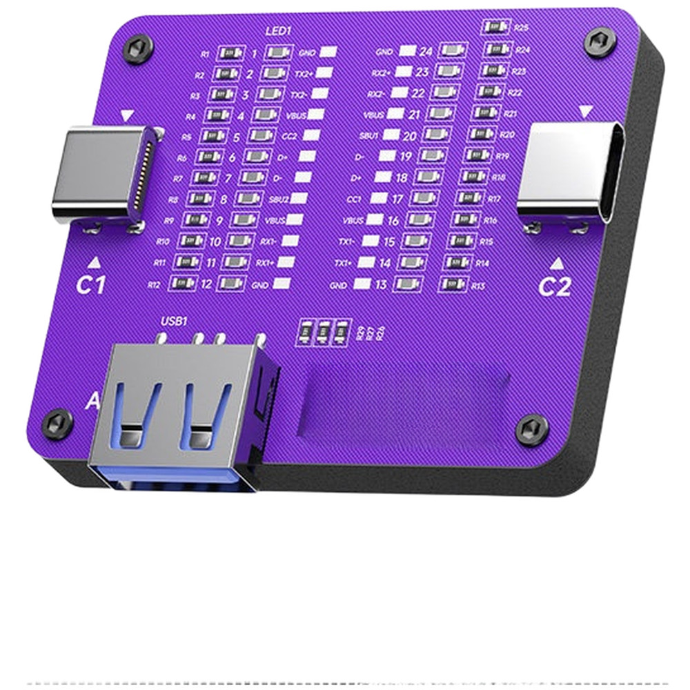 Dual-head Tester Type-C Cable Tester 12 LED Indicators Dual-ended Design