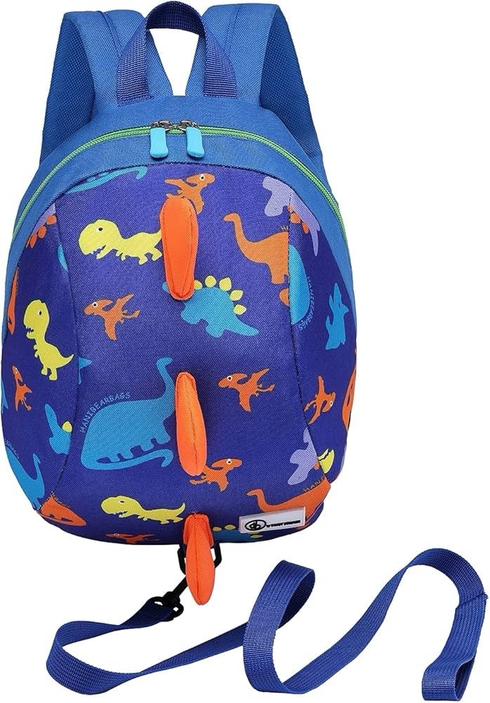 Kids Backpack- Cute Dinosaur Backpack with Safety Leash