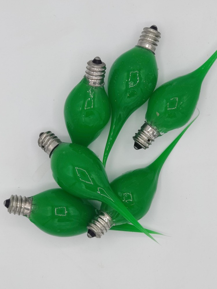 Primitive Silicone Dipped 5 Watt Light Bulb - Pack of 6 - Green