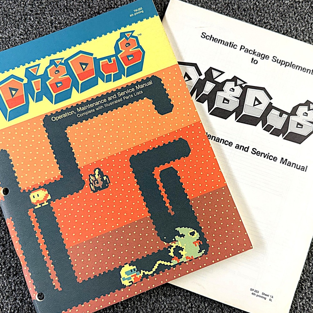 Atari Dig Dug Arcade Video Game Manual Schematics ORIGINAL