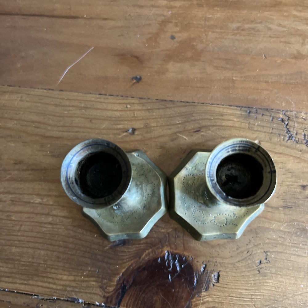 Shabbat Candlesticks / Brass / Vintage / 4”￼