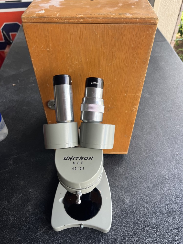 Vintage Unitron MSF 49165 Microscope with Case