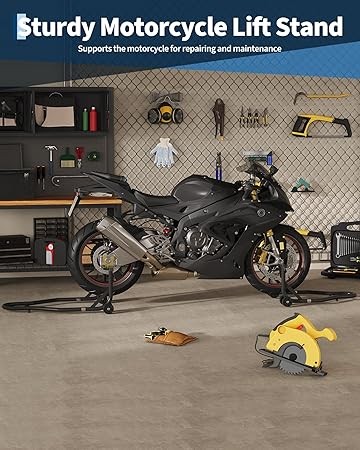 Universal Motorcycle Stand With Adjustable Fork Heads Large 450LBS Load Capacity