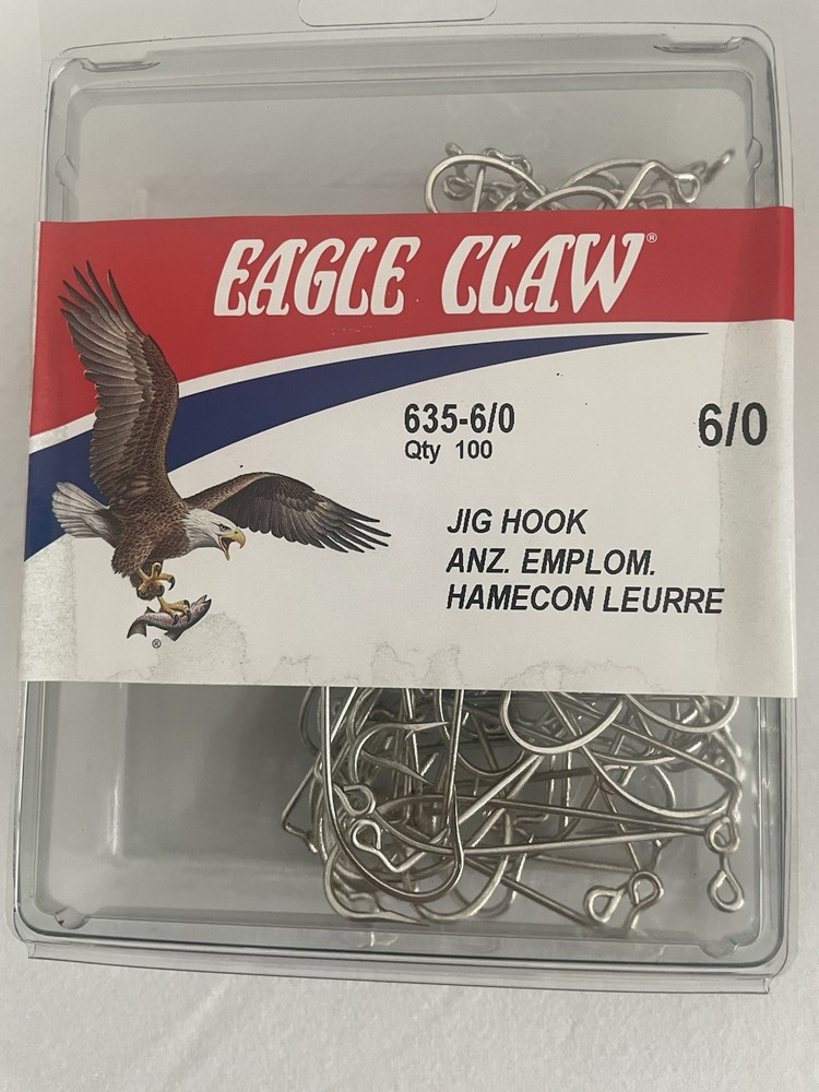 Eagle Claw Jig Hooks Size 635-6/0 (100 Pack)