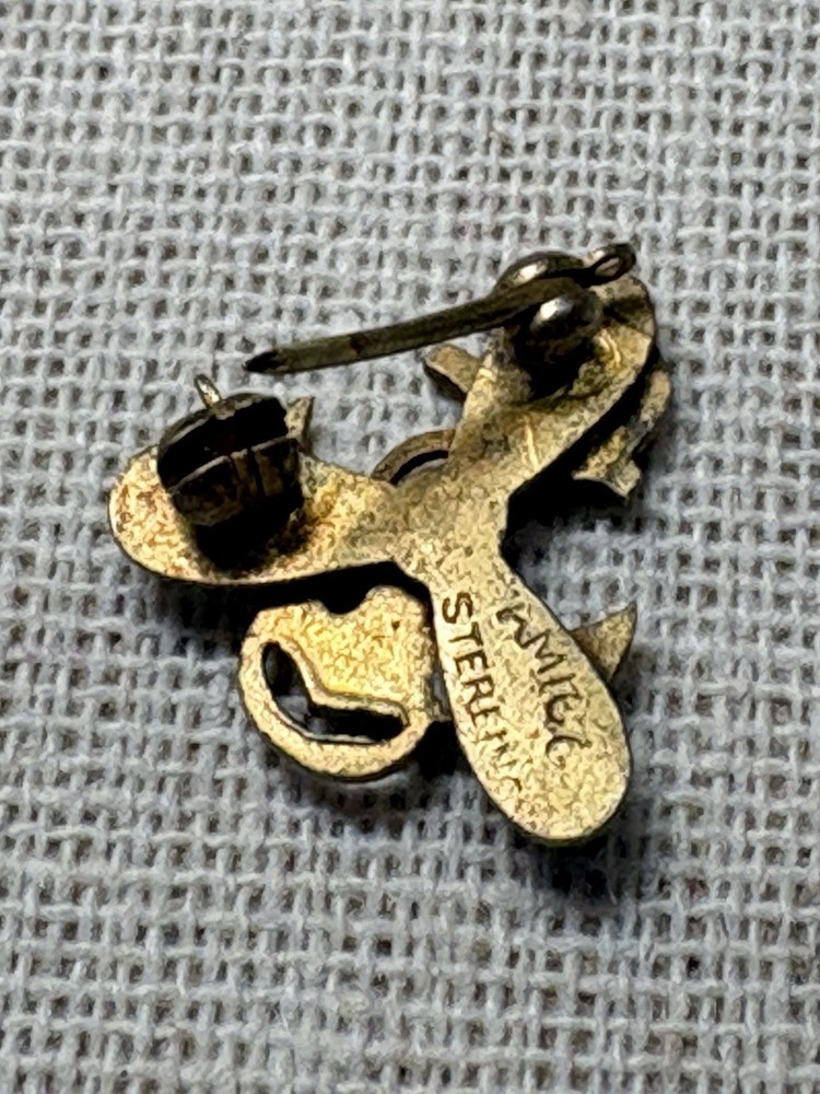 WWII WAVES NAVY Hat Pin, Sterling Silver