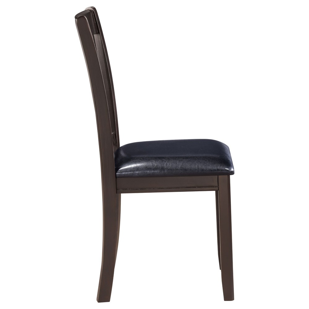 Espresso and Black Lattice Back Side Chairs