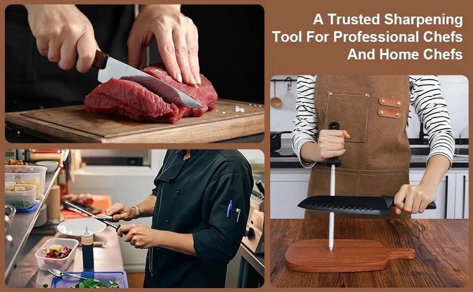 Handle Sharpening Blade Rod Knife Kitchen Tool Sharpener Rod Professional Carbon