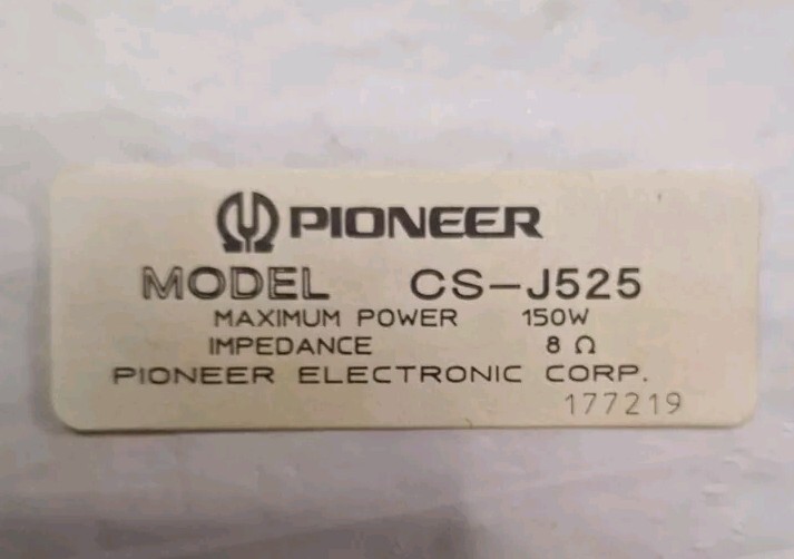 Pioneer Speaker CS-J525 Labels