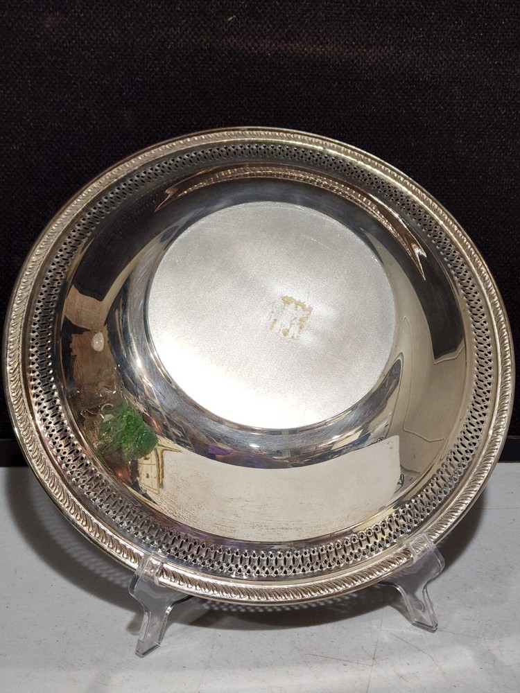 Vintage FB Rogers Silver Co. Pierced 12" Round Serving Bowl