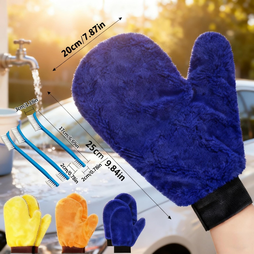 6 Pcs Washable Reusable dusting gloves microfiber gloves for plants - for Car...