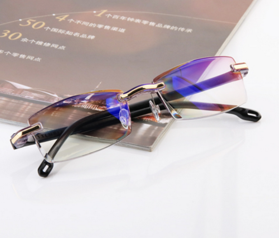 1-10 PK Mens Ultralight Rimless Rectangular Reading Glasses Blue Light Blocking