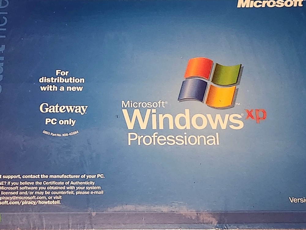Microsoft Windows XP Professional Service Pack 1 - Version 1.1 - Gateway CD 2002