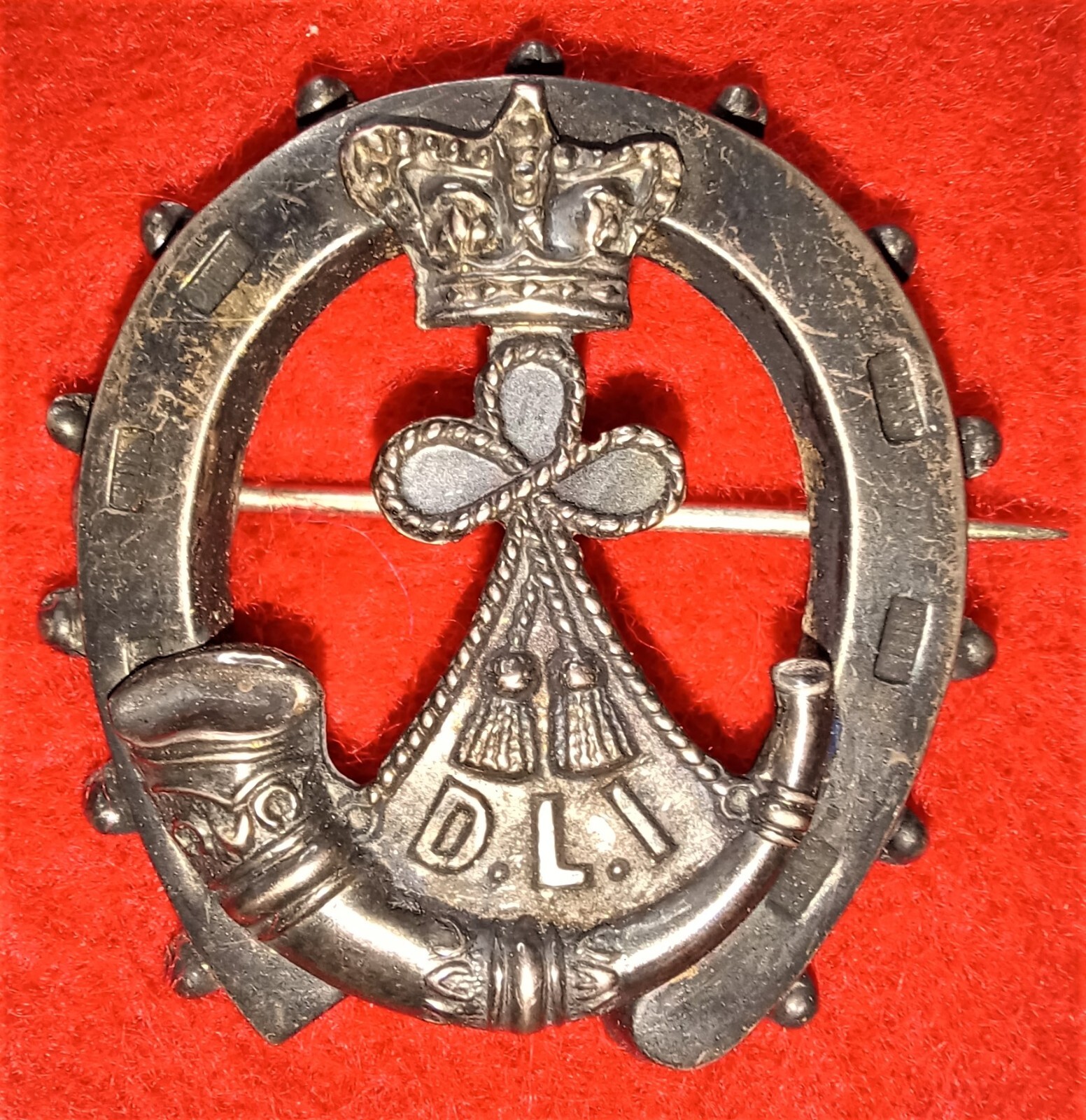 Boer War Durham Light Infantry Victorian Hollow Sweetheart Brooch, HM 1900