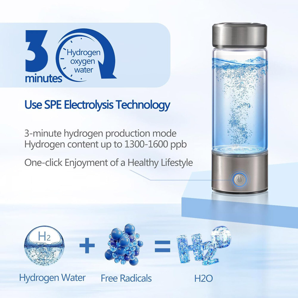 Hydrogen Rich Generator Water Cup Alkaline Ionizer Maker Bottle Anti-Oxidation