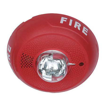 System Sensor Pc4rl Horn Strobe, Marked Fire, Wall Or Ceiling