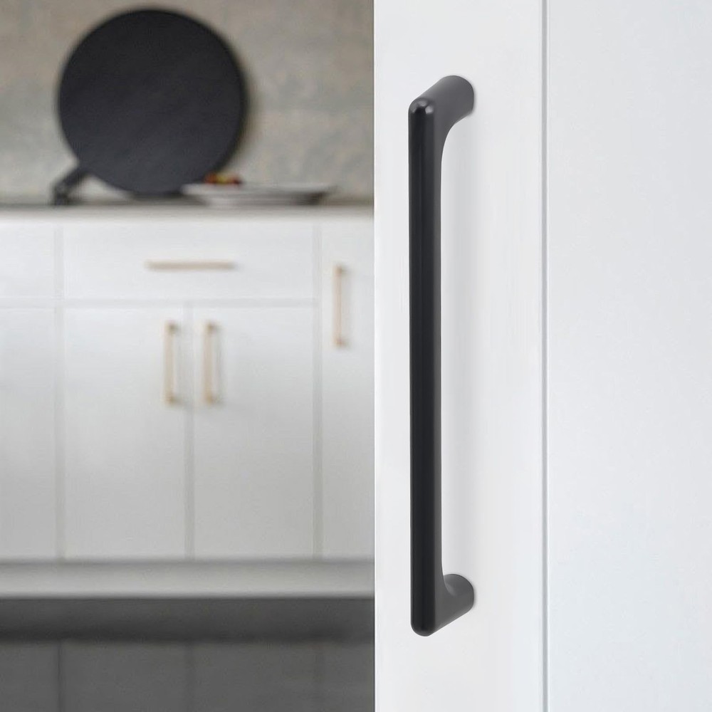 10 PCS 61/4 Inch 160mm Matte Black Kitchen Cabinet Pulls Solid Drawer Handle