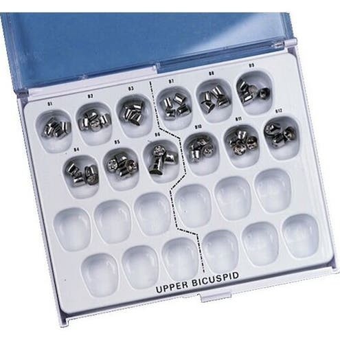 Bicuspid Stainless Steel Crowns, Upper Left, B2, 3/Pkg, SS-B02