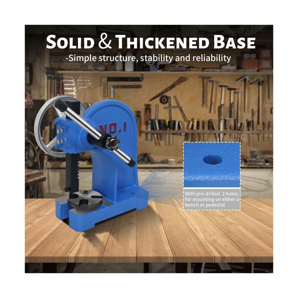 Arbor Press 1 Ton,Ratchet Leverage Arbor Press with Handwheel,Manual Desktop ...